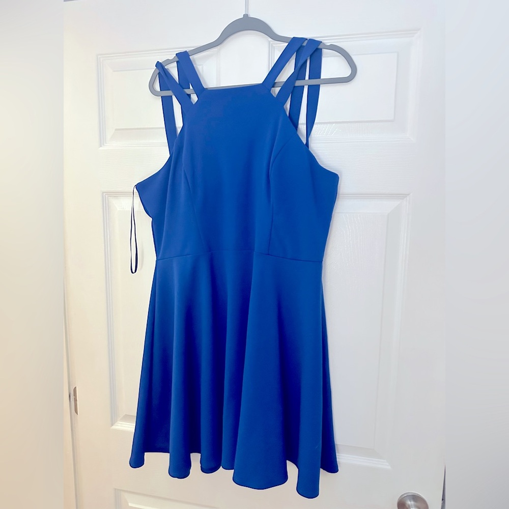 B. Smart Vibrant Blue Strappy Mini Dress